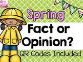 Spring Fact and Opinion Task Cards with QR Codes