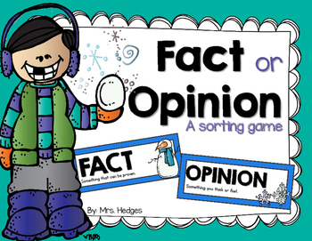 Preview of Winter Fact or Opinion Sorting Game