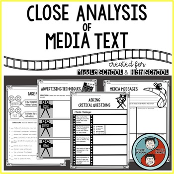 Preview of Close Analysis of Media Text Mini-Unit