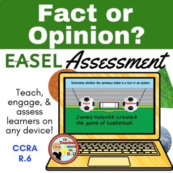 Preview of Fact or Opinion? Easel Assessment - Digital Fact / Opinion Activity