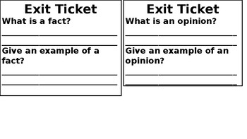 Preview of Fact or Opinion Exit Ticket
