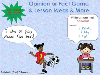 Preview of Fact or Opinion Game, Lesson ideas, Writing Posters & More