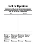 Fact or Opinion Graphic Organizer adapted from Jane Goodal