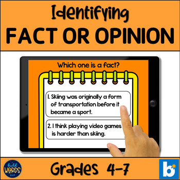 Preview of Fact or Opinion Identifying Statements for Older Students BOOM ™ Cards