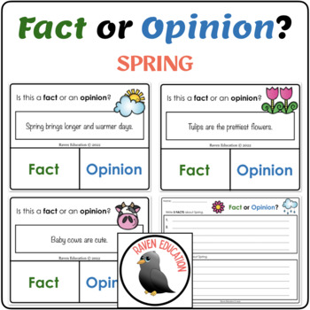 Preview of Fact or Opinion? Spring Task Cards & Worksheet