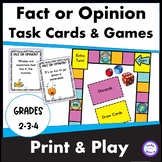 Fact or Opinion Task Cards and Games
