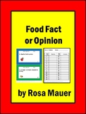 Fact or Opinion Task Cards and Worksheet Activity Food Theme