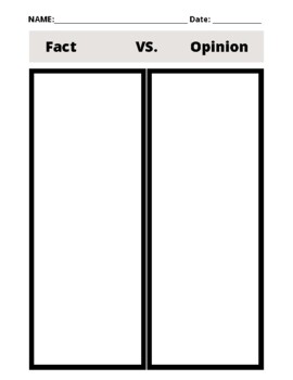 Preview of Fact vs. Opinion Cut & Paste Worksheet