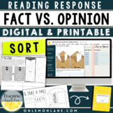 Fact vs Opinion Informational Text Response Activity Fact 