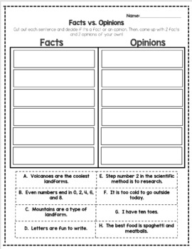 Preview of Fact vs. Opinion Sort