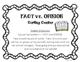 Fact vs. Opinion Sorting Center and Practice Worksheet