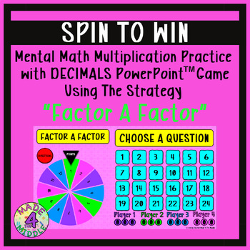 Preview of Factor A Factor (Decimals) Spin To Win Game