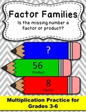 Factor Families for Multiplication Math Literacy and Mastery