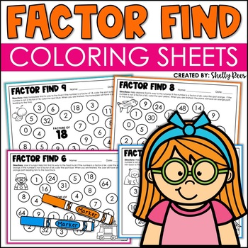 Preview of Factors Activity Factor Find Worksheets Factoring Coloring Sheets