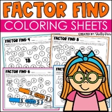 Factors Activity Factor Find Worksheets Factoring Coloring Sheets