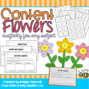 Preview of Content Flowers: Spring Craftivity