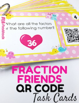 Preview of Finding Factors and GCF Task Cards with QR Codes
