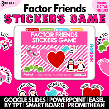 Preview of Factor Pairs Math Review Game | Easel Google Slides PPT Smart Board Promethean