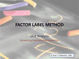 Factor Label Method Video Lesson