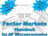 Factor Markets - AP microeconomics handout