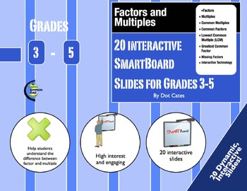 Preview of Factor & Multiple Warm-Ups: 20 Interactive SmartBoard Activities for Grades 3-5