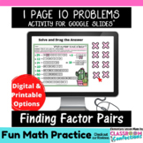 Factor Pairs Activity | 4.OA.B.4 | 4th Grade Math For Goog