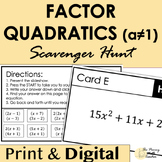 Factor Quadratics when a is not 1 Scavenger Hunt + DIGITAL