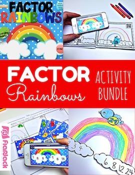Preview of Factor Rainbows Math Centers Activity Bundle