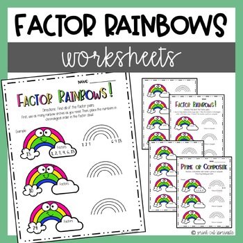 Preview of Factor Rainbows - Factor Pairs, Prime & Composite