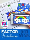 Factor Rainbows Task Cards with QR Codes (Spanish, too)