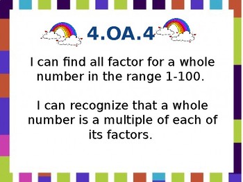 Preview of Factor Rainbows  and Multiples PowerPoint -  EDITABLE