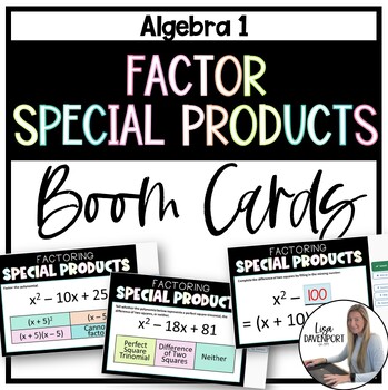 Preview of Factor Special Products Boom Cards for Algebra 1