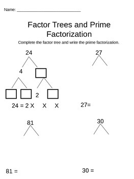 Factor Trees by Amber Wessies | TPT