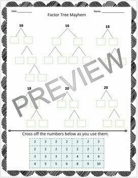 Factor Trees & Prime Factorization: #'s 16-20 & #'s 21-26 by Thrive ...