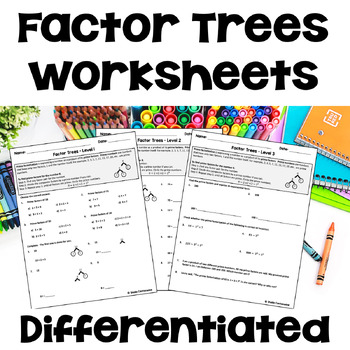 Factor Trees Worksheets - Differentiated by Sheila Cantonwine | TPT