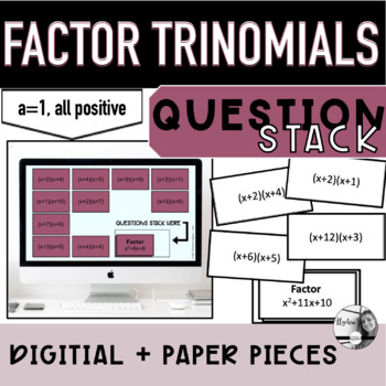 Factoring Trinomials with GCFs Question Stack Activity