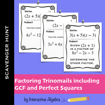 Factoring Trinomials with GCFs Question Stack Activity