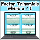 Factor Trinomials where a≠1 by Splitting the Middle Term a