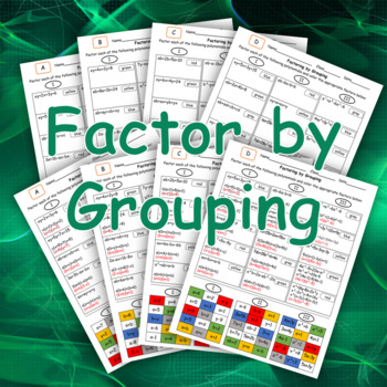 Preview of Factor by Grouping Color Mosaic