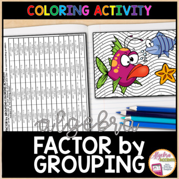 Preview of Factor by Grouping | Factoring Polynomials Coloring Activity