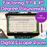 Factoring 3rd & 4th Degree Polynomials: Digital Escape Room
