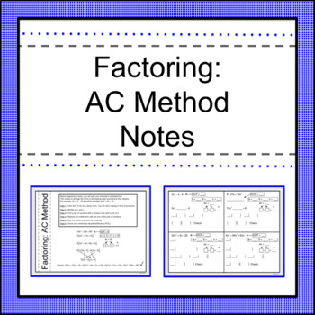Korea elite kasseapparat Factoring: AC Method Notes by Activities by Jill | TPT