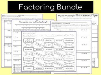Factoring Activities Bundle by Maggie Sloane | Teachers Pay Teachers