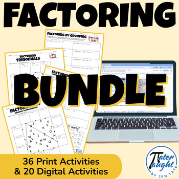 Preview of Factoring Activity BUNDLE - GCF, DOTS, Trinomials, Grouping, Completely
