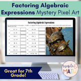Factoring Algebraic Expressions Digital Mystery Pixel Art 