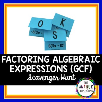 Preview of Factoring Algebraic Expressions - Scavenger Hunt Activity