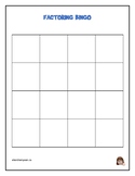 Factoring Bingo - blank card