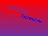 Factoring Binomial Expressions