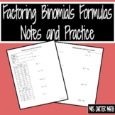 Factoring Binomials Special Cases Guided Notes and Practice
