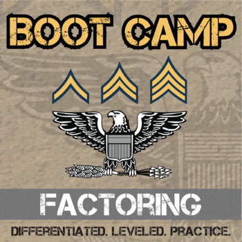 Preview of Factoring Boot Camp - Printable & Digital Differentiated Practice Activity Sets